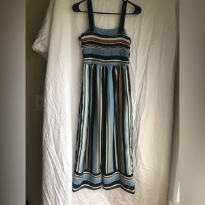 Cropped Inseam Colorful Striped Tank Jump Suit (Japna) Small